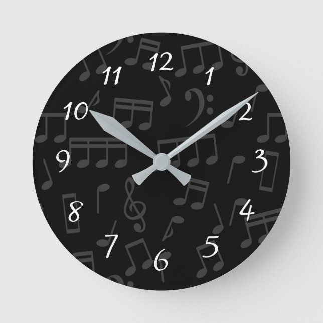 musical notes round clock (Front)
