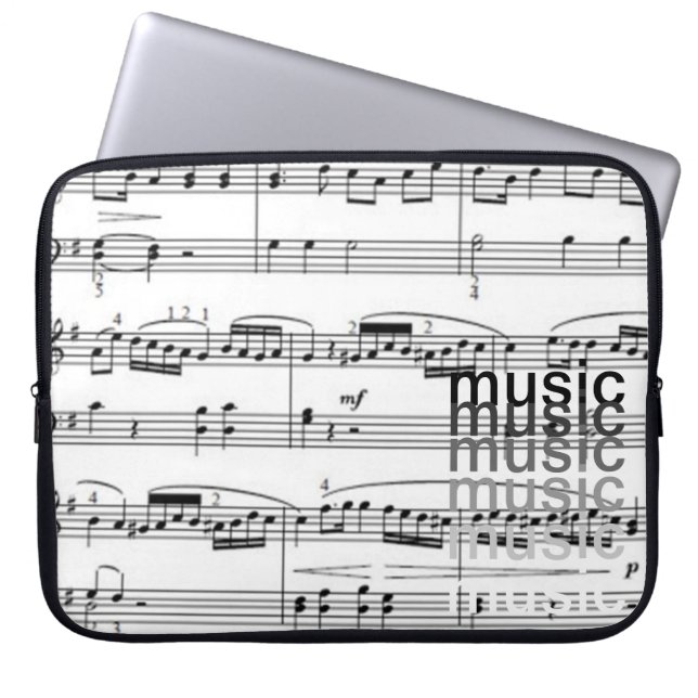 musical notes simple laptop sleeve (Front)