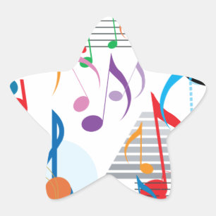 Musical Notes Star Sticker