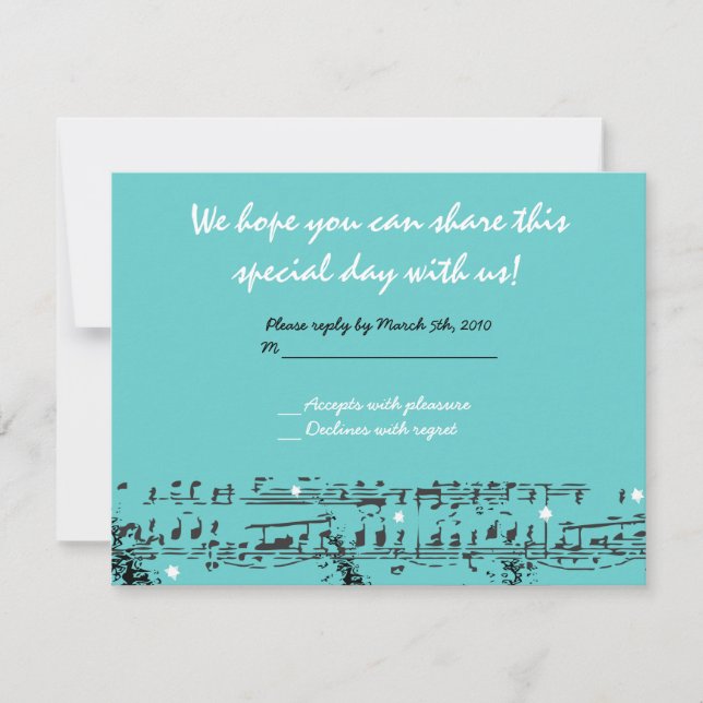 MUSICAL NOTES & STARS Bar Bat Mitzvah Invitation (Front)