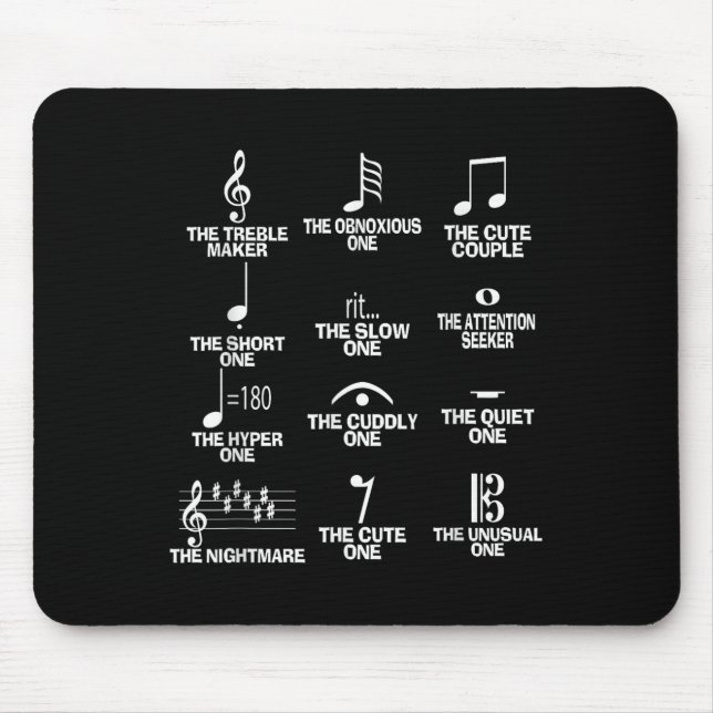 Musical Notes Symbol Definition Humor Funny Christ Mouse Pad (Front)