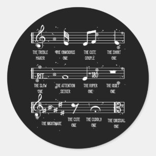 Musical Notes Symbol Definition Humour Funny Chris Classic Round Sticker