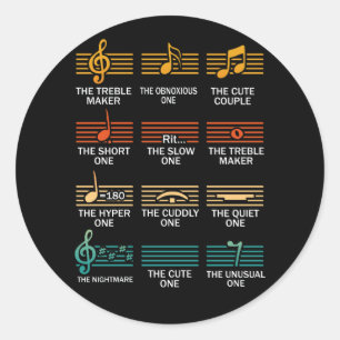 Musical Notes Symbol Definition Humour Funny Chris Classic Round Sticker