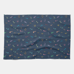 Musical notes tea towel