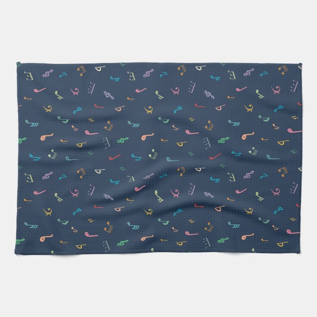Musical notes tea towel (Horizontal)
