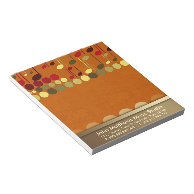 Musical Notes Texture Personalise-it Notepad (Angled)