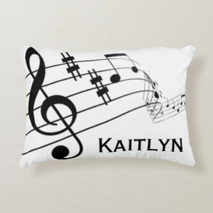 Musical Notes Treble Clef Personalised Decorative Cushion
