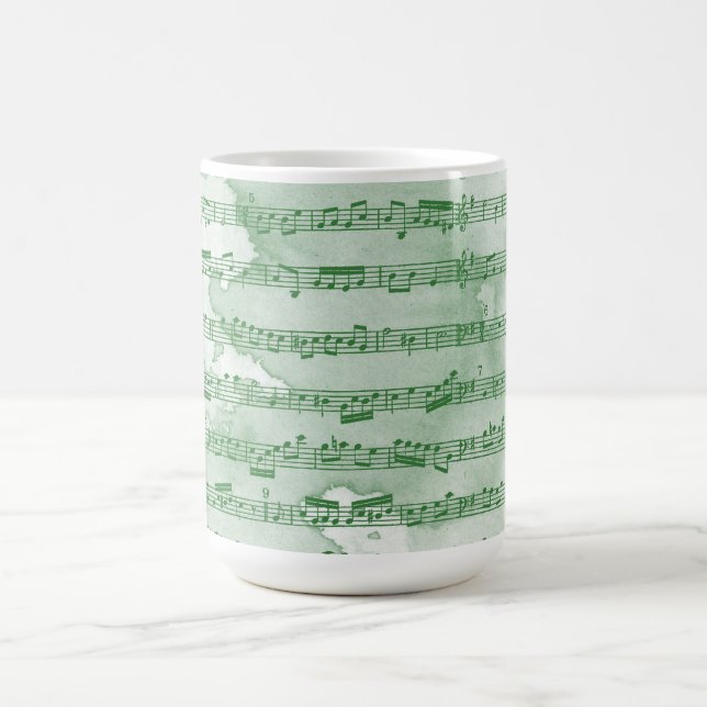 Musical notes watercolor coffee mug (Center)