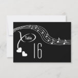 Musical Notes Wedding Table Number Card<br><div class="desc">A romantic & elegant musical notes wedding Table Number Card fully customisable,  simply click on the customise button to add your own details.</div>