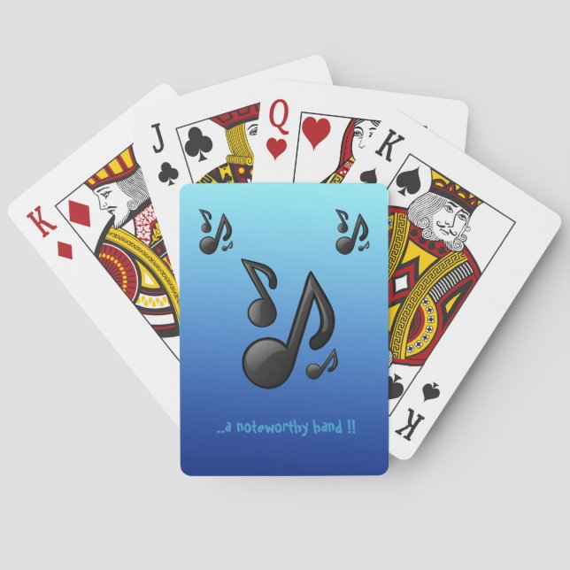 Musical Notes with funny slogan Playing Cards (Back)