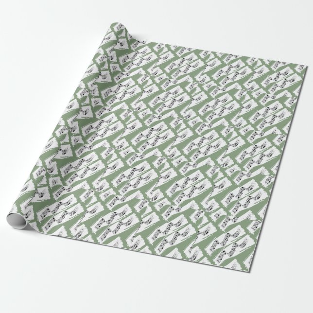 Musical notes wrapping paper (Unrolled)