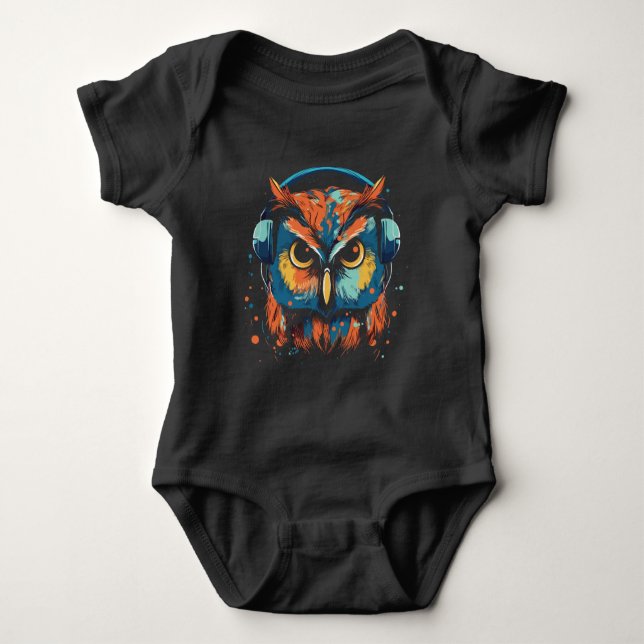 Musical Owl Baby Bodysuit (Front)