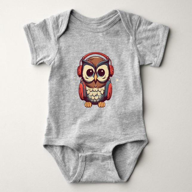 Musical Owl Baby Bodysuit (Front)