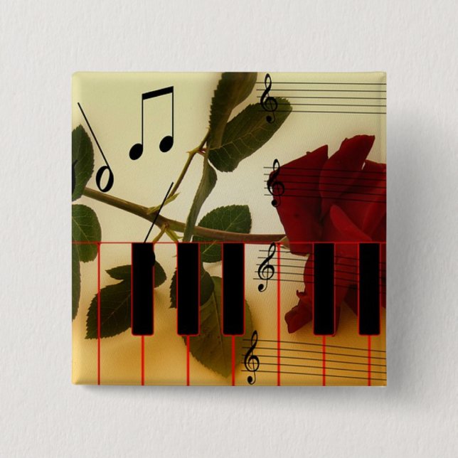 Musical Panio Keys 15 Cm Square Badge (Front)