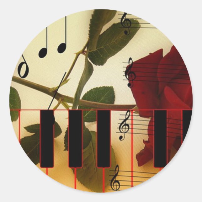 Musical Panio Keys Classic Round Sticker (Front)