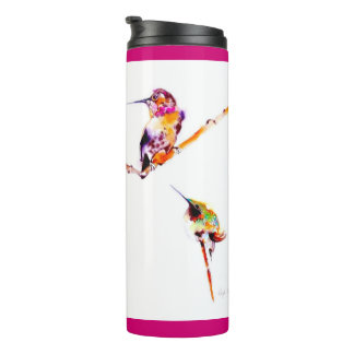 "Musical Perches" Hummingbird Print Thermal Tumbler