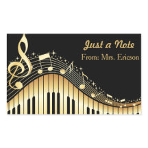 Musical Piano and Treble Clef Personalised Sticker
