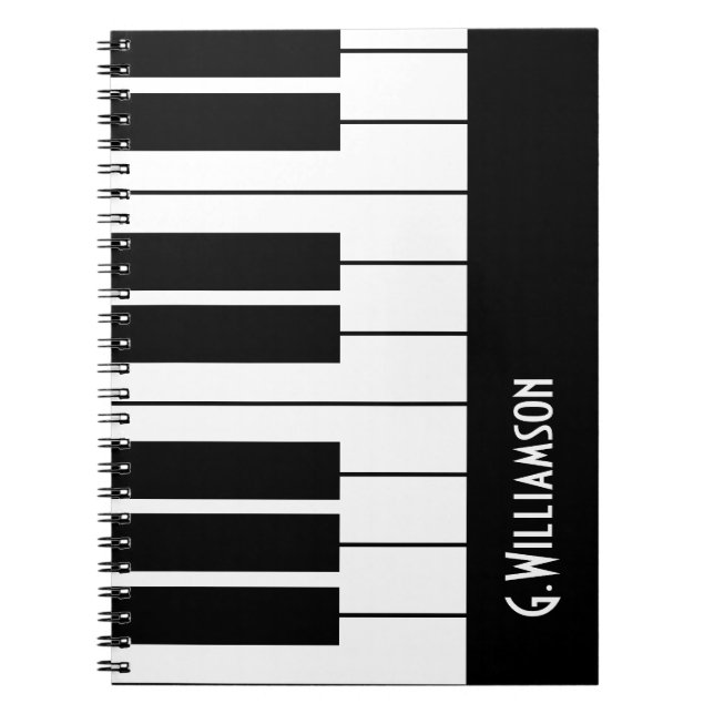 Musical Piano Keys | Add Your Name Notebook (Front)