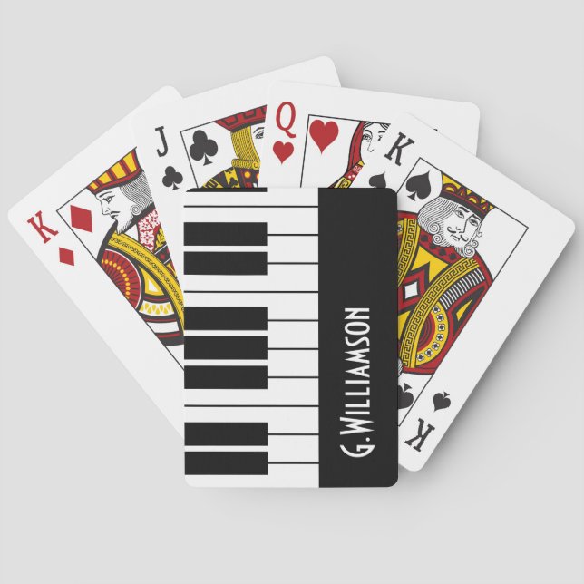Musical Piano Keys | Add Your Name Playing Cards (Back)