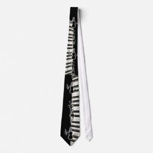 Musical Piano Violin Trumpet Tie