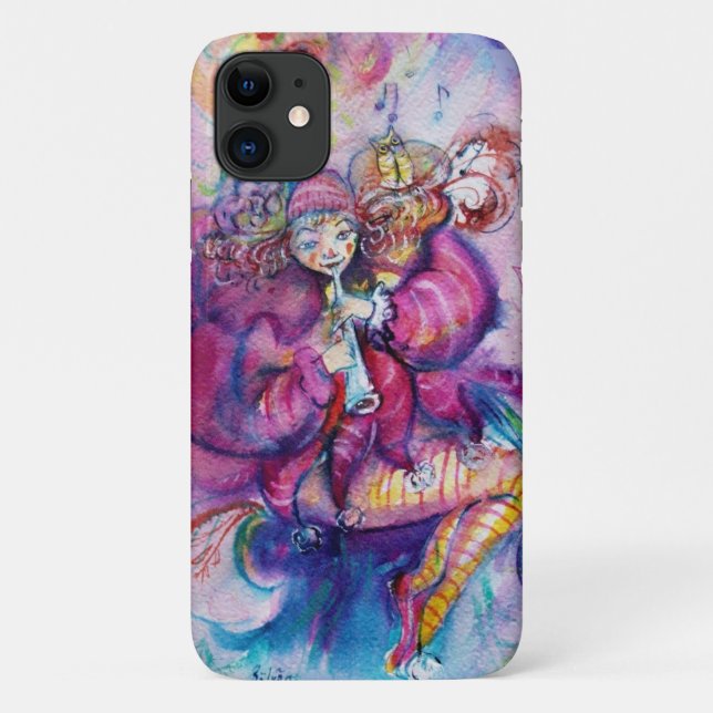MUSICAL PINK CLOWN WITH OWL Case-Mate iPhone CASE (Back)