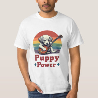 Musical Puppy Power - Cute Dog With Guitar T-Shirt