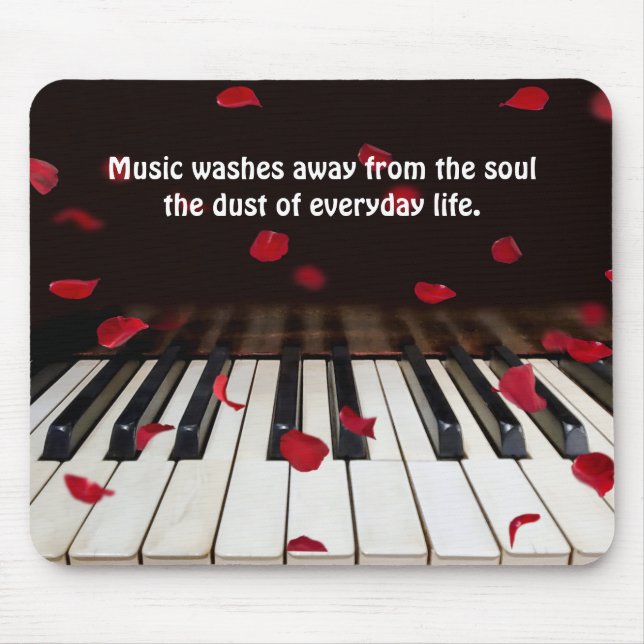 Musical Quote on Piano Keys Mouse Pad (Front)