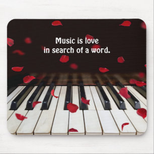 Musical Quote on Piano Keys Mouse Pad