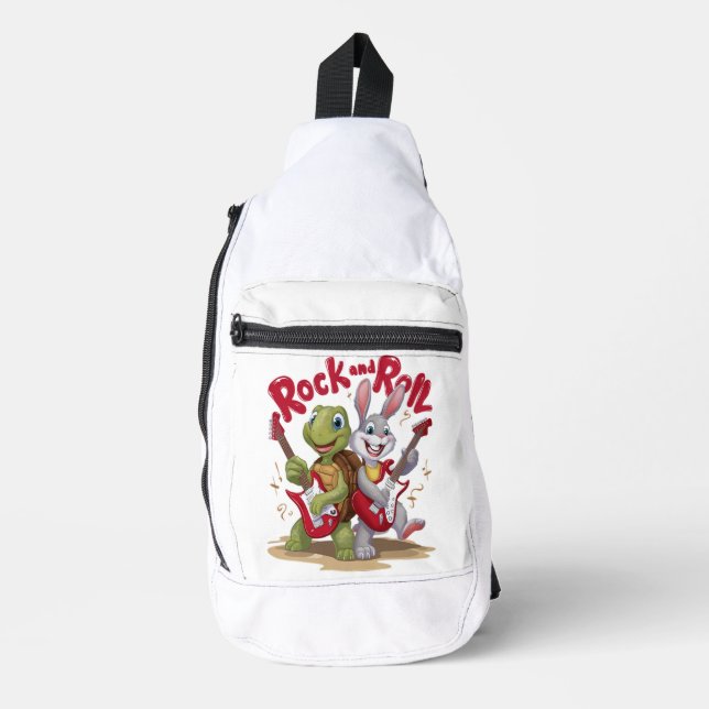 Musical Reptile and Hare Rock Out Roll Sling Bag (Front)