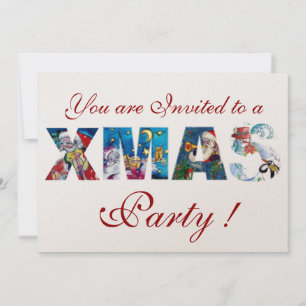 MUSICAL SANTA AND SNOWMAN XMAS NIGHT PARTY INVITATION