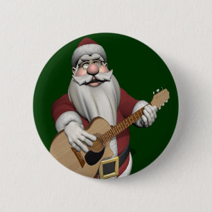 Musical Santa Claus Playing Christmas Songs 6 Cm Round Badge