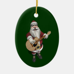 Musical Santa Claus Playing Christmas Songs Ceramic Tree Decoration