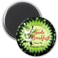 Musical Santa Elf Breakfast Invitation Magnet