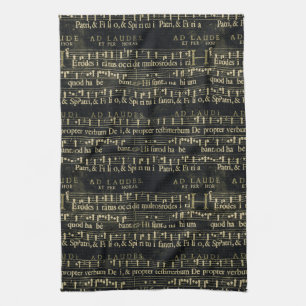Musical Score Old Chalkboard Design Tea Towel