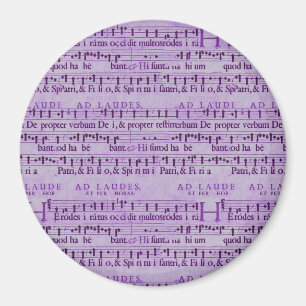 Musical Score Old Purple Paper Design Magnet