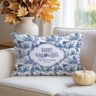 Musical Skeleton Band Blue Toile Pattern Name Year Lumbar Cushion