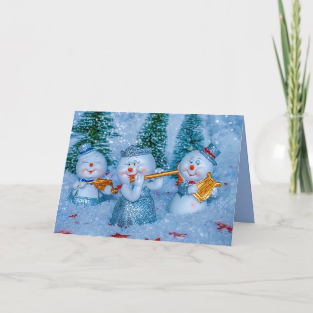 musical snow people greeting card (Front)