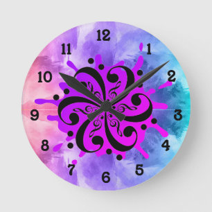 Musical Splash Round Clock