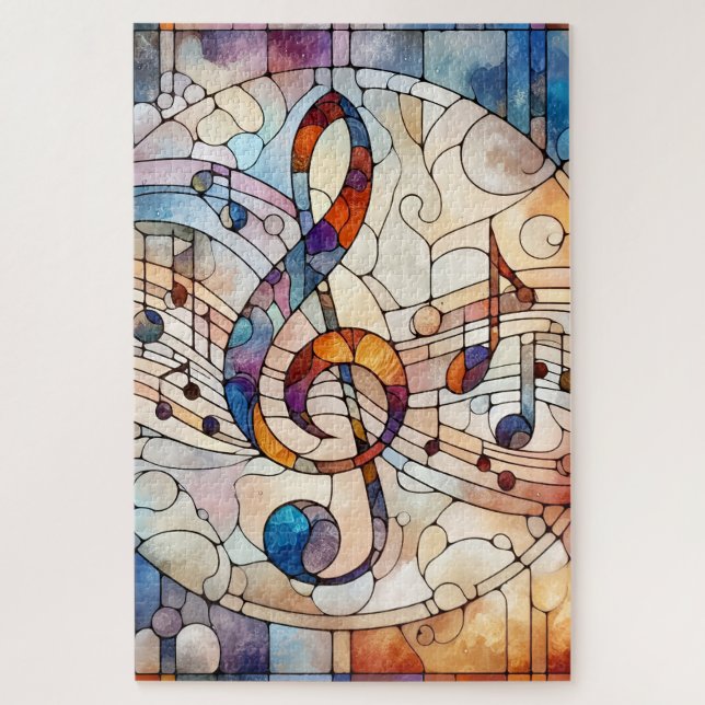 Musical Stain Glass Jigsaw Puzzle (Vertical)