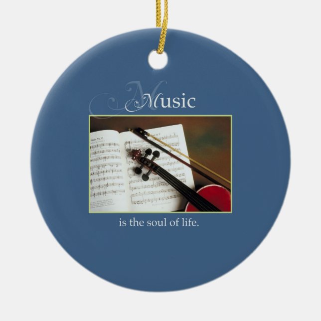 Musical Strings, The Soul of Life, Traditional Ceramic Ornament (Front)