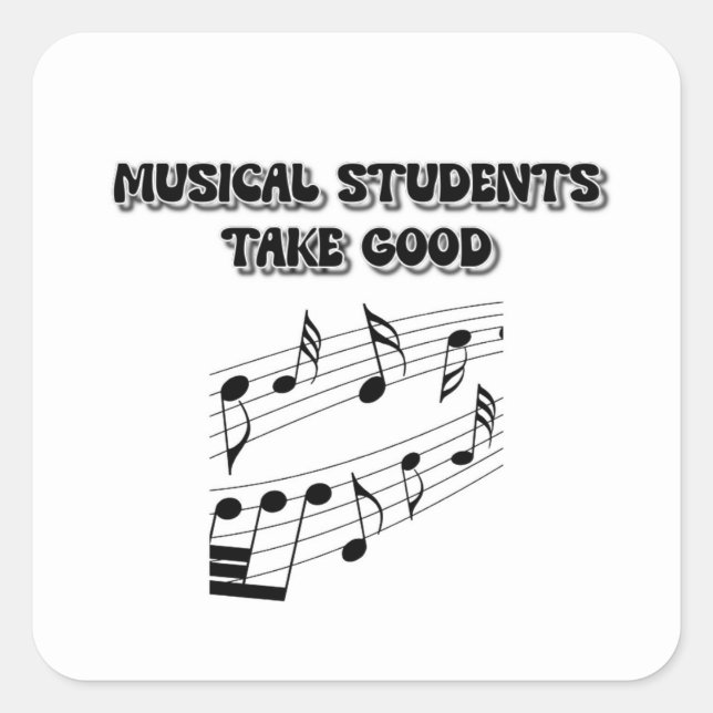 Musical Students Square Sticker (Front)