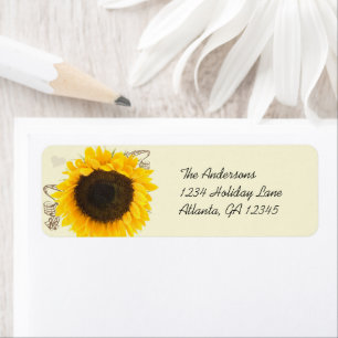 Musical Sunflower Return Address Labels
