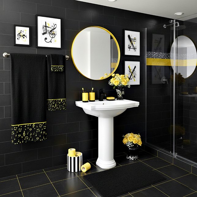 musical symbols bath towel set (Creator Uploaded)