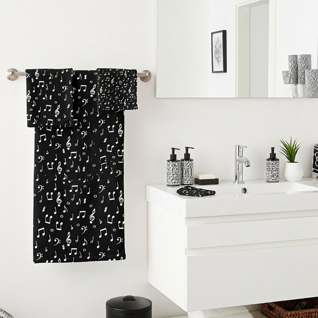 musical symbols bath towel set (Creator Uploaded)