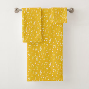 musical symbols bath towel set