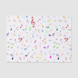 Musical Symbols in Rainbow Colours Tissue Paper
