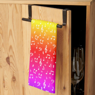 musical symbols kitchen towel