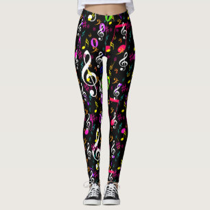 Musical Symbols Pattern Design Leggings