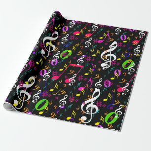 Musical Symbols Pattern Design Wrapping Paper