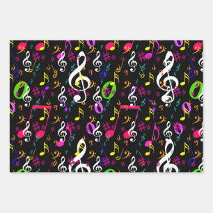 Musical Symbols Pattern Design Wrapping Paper Sheet